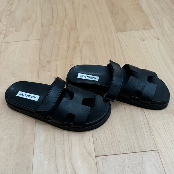 Steve Madden mayven black leather sandals - Picture 3 of 3